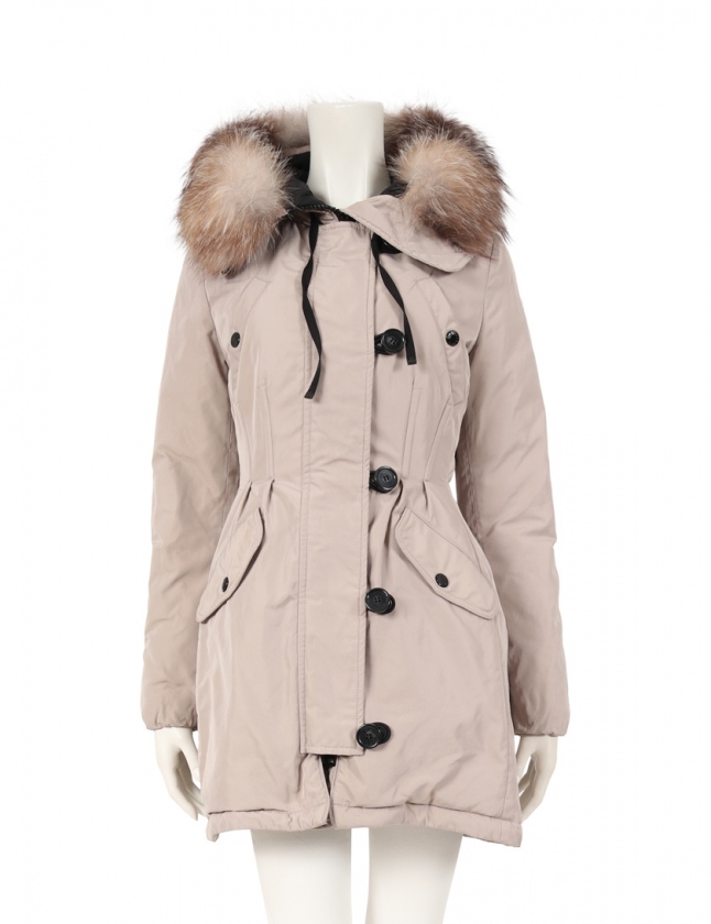 モンクレール Moncler ダウンコート アーデル グレーベージュ 0 アウター ワンポイント Xs ナイロン Aredhel レディース 114 ベクトルパーク