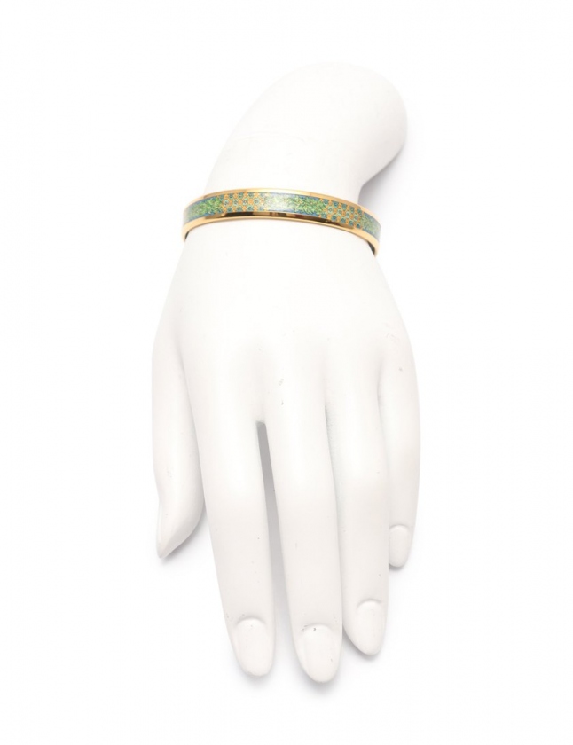 エルメス HERMES バングル エマイユPM ゴールド 黄緑 緑 アクセサリー 