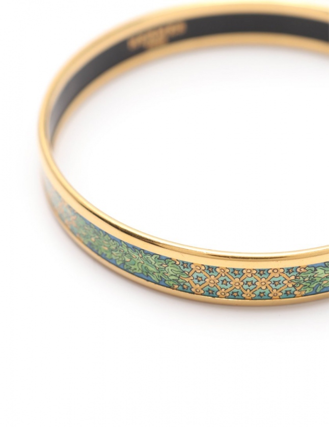 HERMES バングル エマイユPM ゴールド 黄緑 アクセサリー リーフ 七宝 エルメス HERMES バングル エマイユPM ゴールド 黄緑 緑 アクセサリー