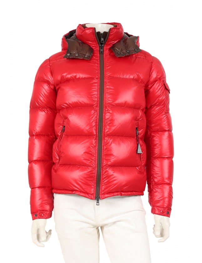 モンクレール MONCLER ダウンジャケット 赤 2 アウター ワンポイント M