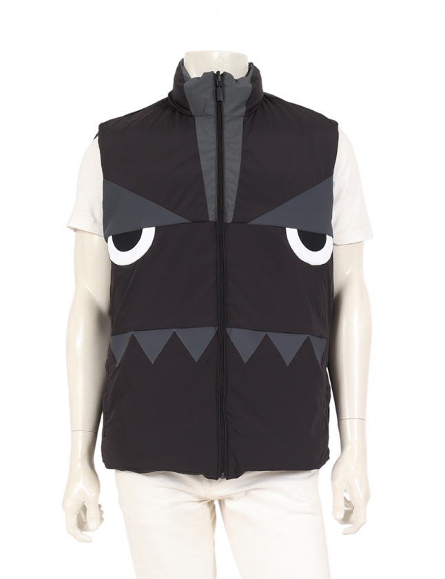 フェンディ FENDI ダウンベスト バッグバグズ モンスター 黒 ダーク  