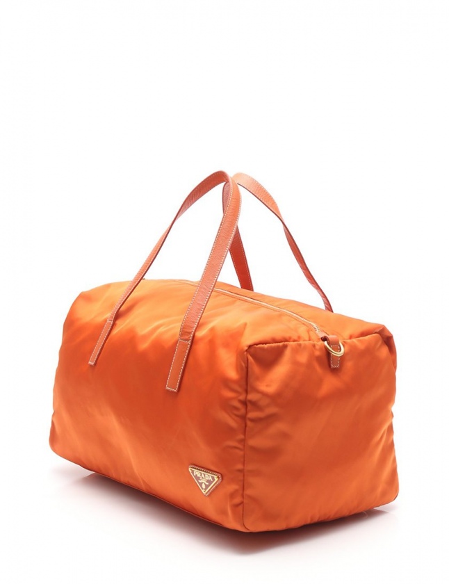 プラダ PRADA ボストンバッグ オレンジ BL0706 ナイロン レザー 2WAY  