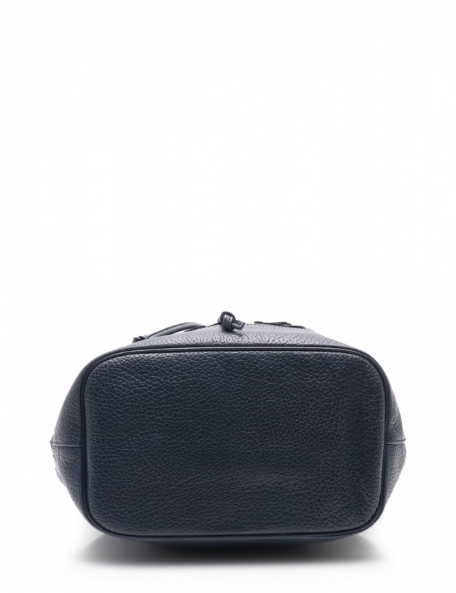ロンシャン LONGCHAMP ショルダーバッグ ネイビー レザー 巾着型 