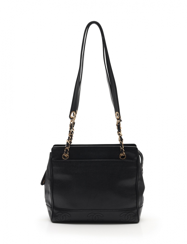 シャネル CHANEL チェーントートバッグ トリプルココマーク 黒