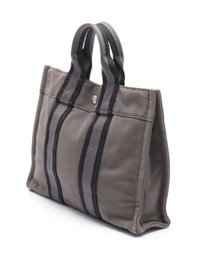 エルメス HERMES トートバッグ フールトゥPM ダークグレー 黒 