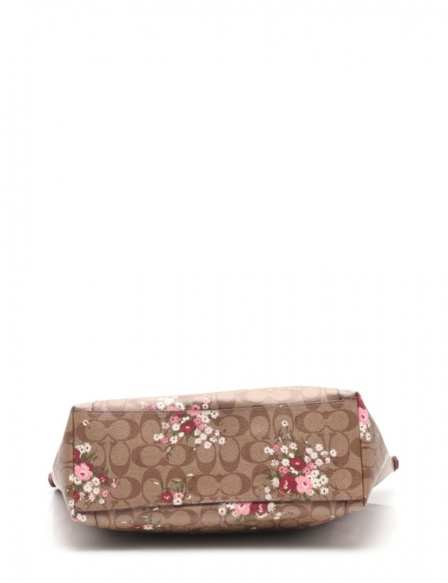 コーチ COACH トートバッグ シグネチャー 花柄 ベージュ ピンク 白 