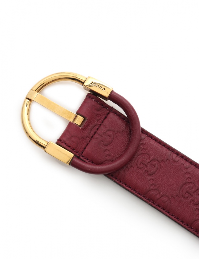 グッチ GUCCI ベルト 革ベルト グッチシマ ボルドー 小物 レザー  