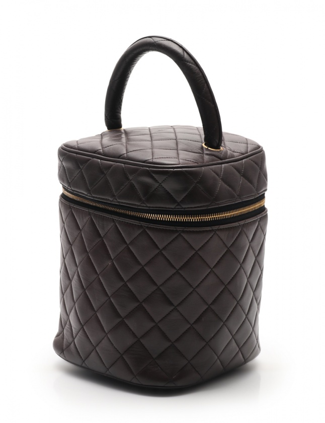 シャネル Chanel バニティバッグ マトラッセ ココマーク ダークブラウン レザー レディース 114 ベクトルパーク