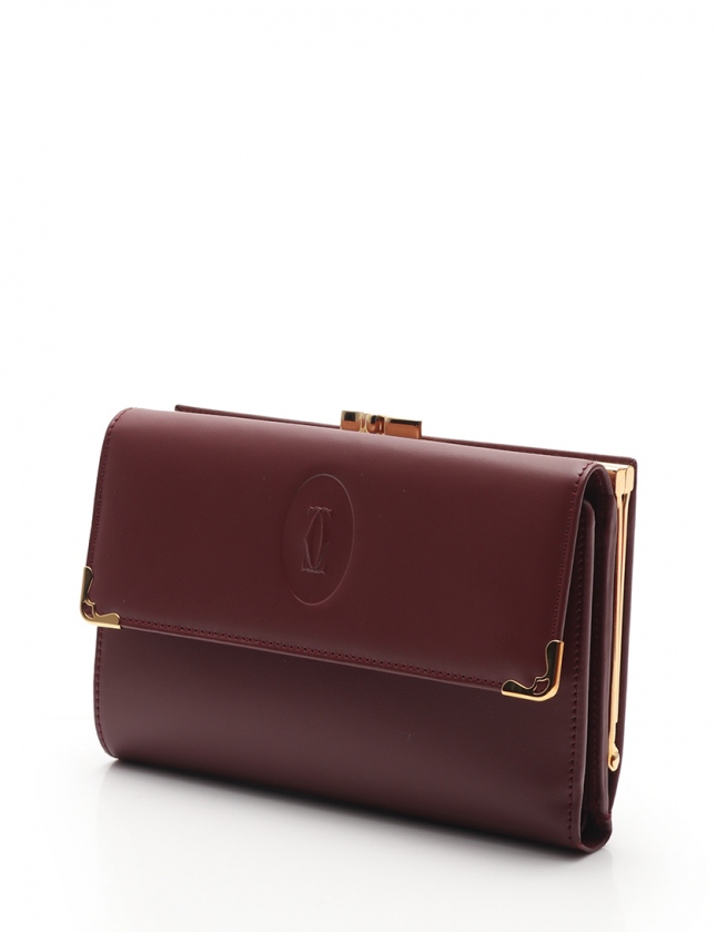 カルティエ Cartier 二つ折り財布 マストライン ボルドー 小物