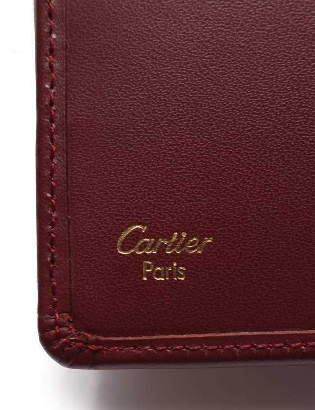 カルティエ Cartier 二つ折り財布 マストライン ボルドー 小物