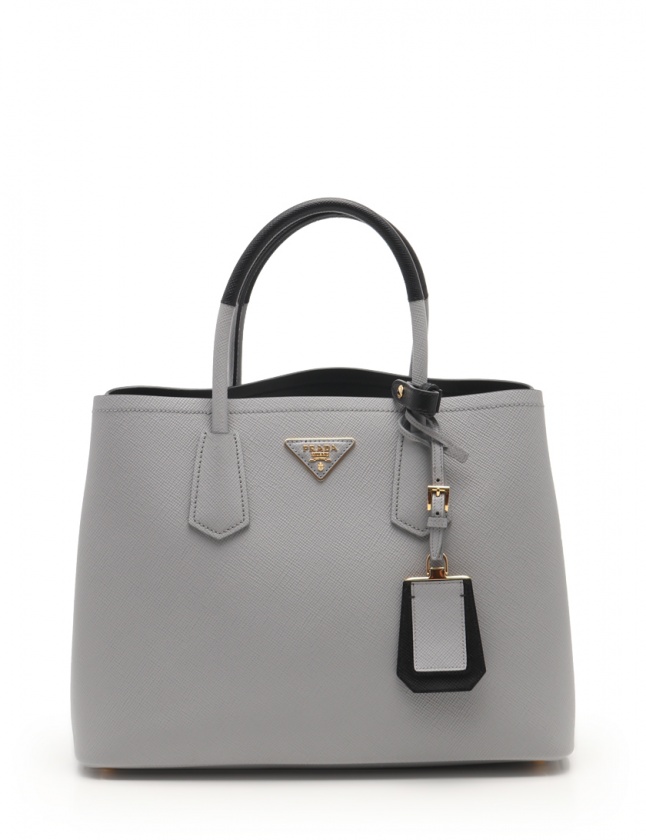 プラダ PRADA トートバッグ ショルダーバッグ ダブルバッグ グレー 黒 