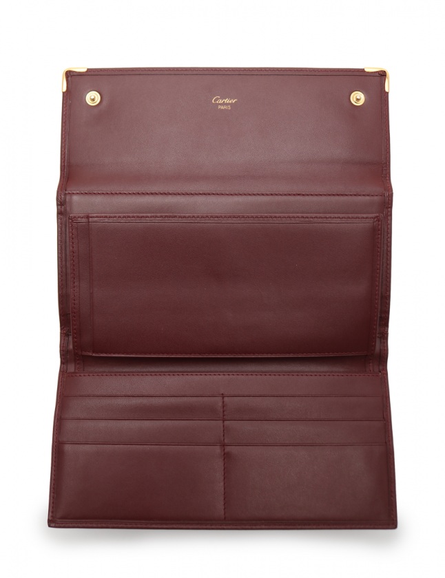 カルティエ Cartier がま口長財布 マストライン ボルドー 小物 レザー