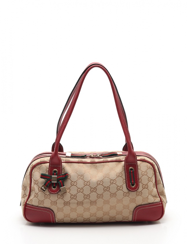 グッチ GUCCI ショルダーバッグ ミニボストン GGキャンバス プリンシー  