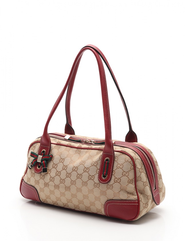 グッチ GUCCI ショルダーバッグ ミニボストン GGキャンバス プリンシー