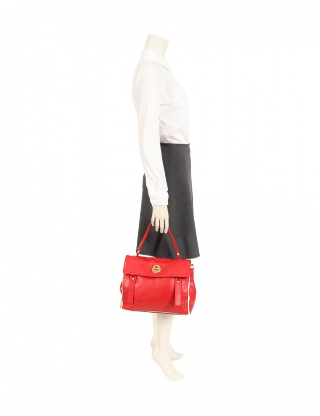 イヴサンローラン YVES SAINT LAURENT ハンドバッグ ミューズトゥ 赤