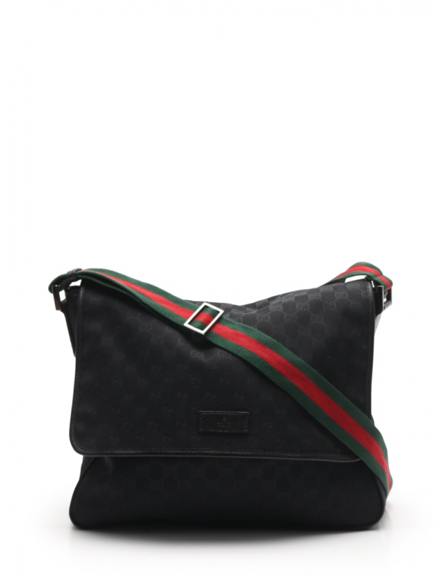 グッチ GUCCI ショルダーバッグ GGキャンバス シェリーライン 黒  