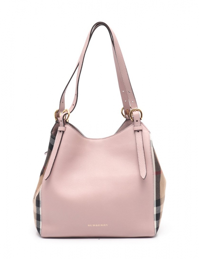 バーバリー BURBERRY トートバッグ ハウスチェック ベージュ ピンク 