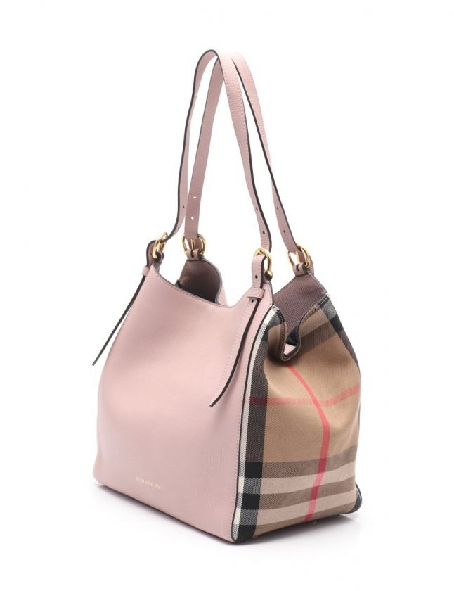 バーバリー BURBERRY トートバッグ ハウスチェック ベージュ ピンク 