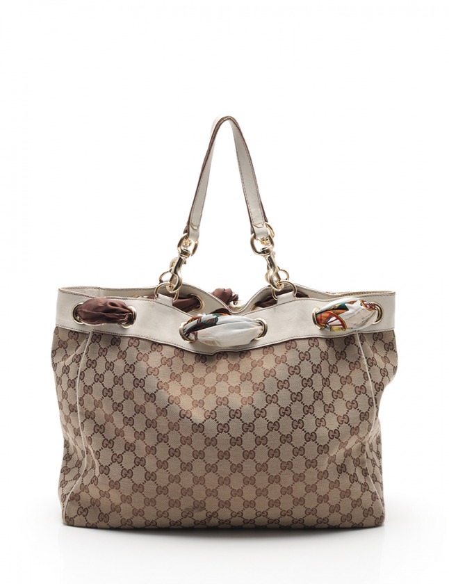 グッチ GUCCI トートバッグ GGキャンバス ベージュ アイボリー