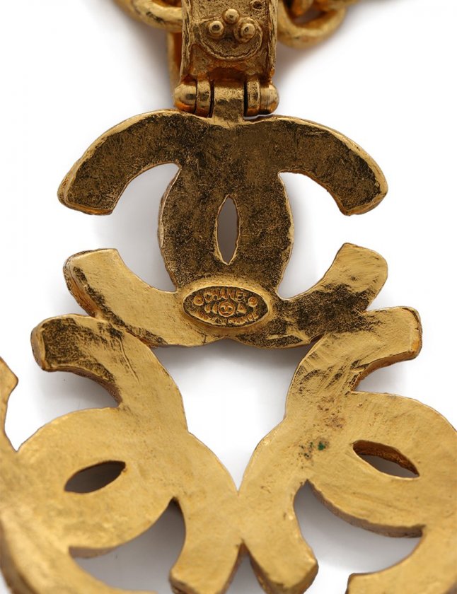 シャネル CHANEL チェーンロングネックレス トリプルココマーク