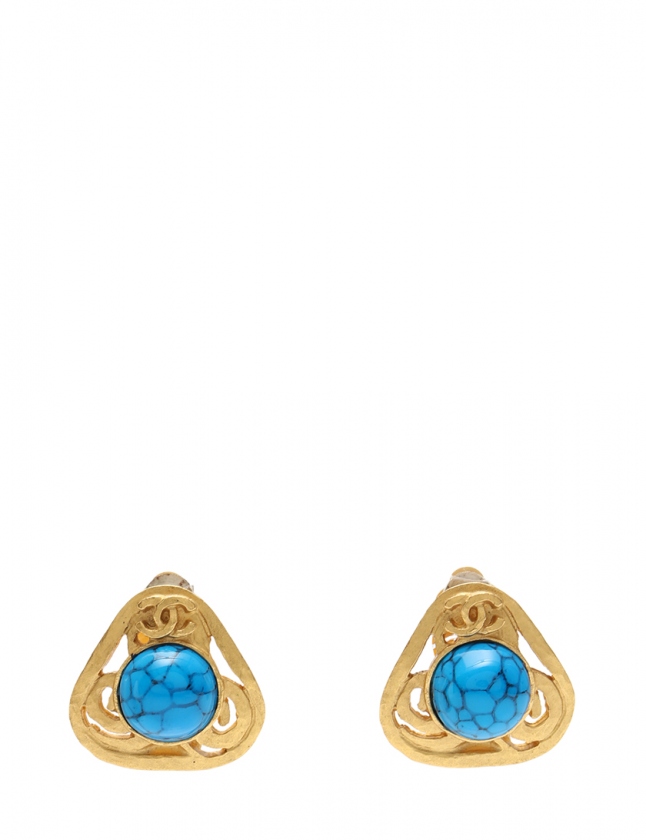 シャネル CHANEL イヤリング ゴールド アクセサリー カラーストーン 