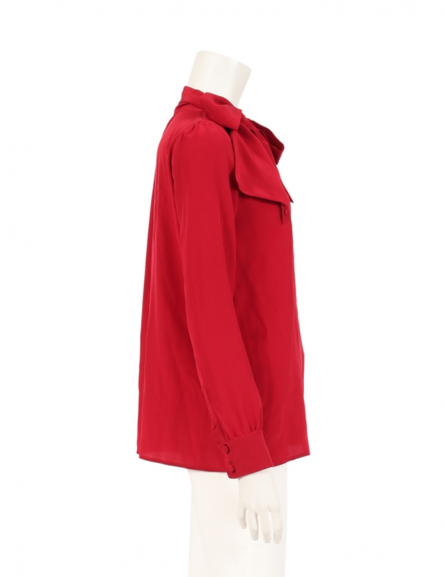 サンローラン パリ SAINT LAURENT PARIS ブラウス 赤 36 トップス M  