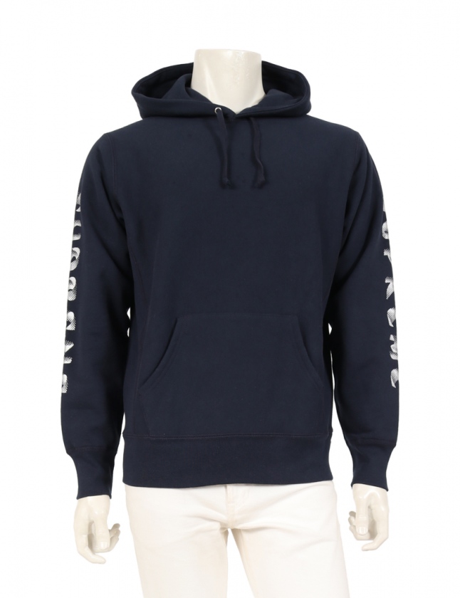 シュプリーム Supreme スウェットパーカー ネイビー S トップス プリント コットン 18aw Gradient Sleeve Hooded Sweatshirt メンズ 114 ベクトルパーク