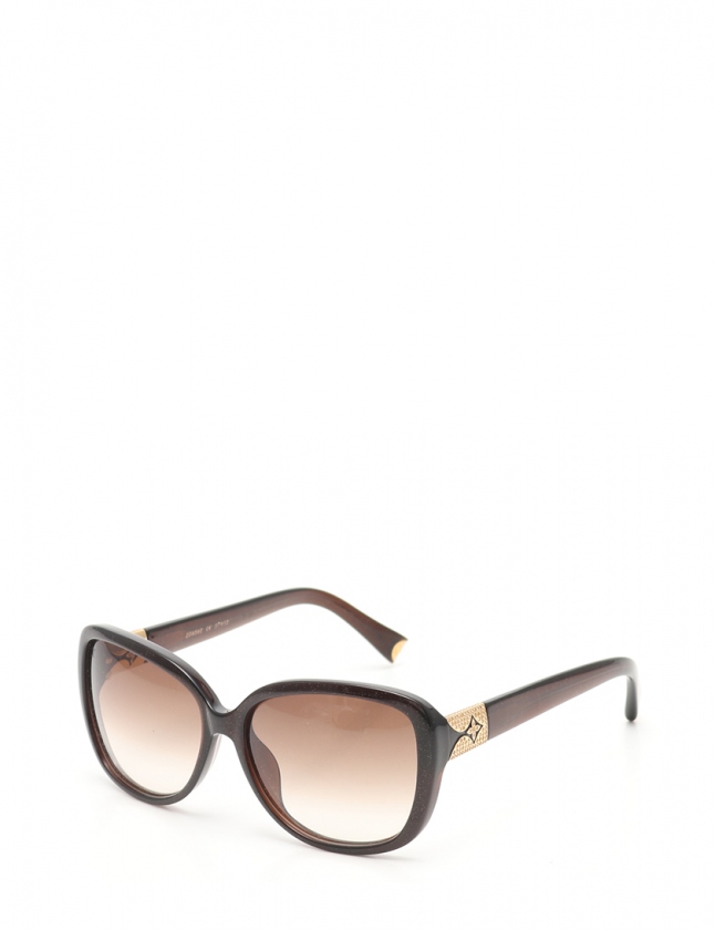 ルイヴィトン LOUIS VUITTON サングラス ヘザー ストラス 茶 ゴールド 