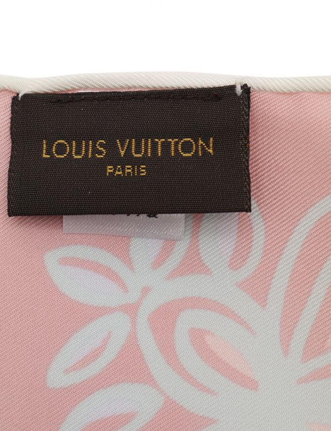 ルイヴィトン LOUIS VUITTON スカーフ ピンク 小物 総柄 シルク