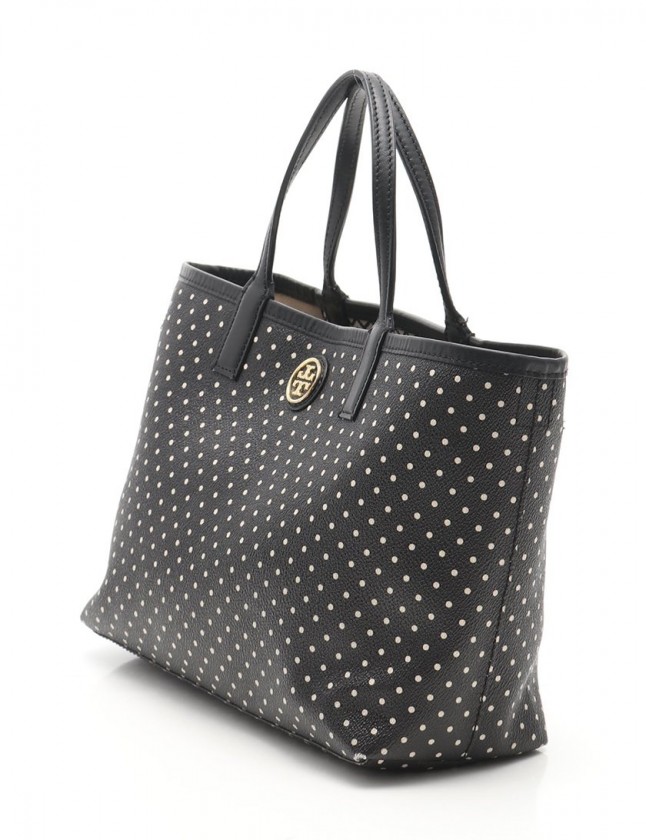 トリーバーチ TORY BURCH トートバッグ ショルダーバッグ ドット柄 黒 