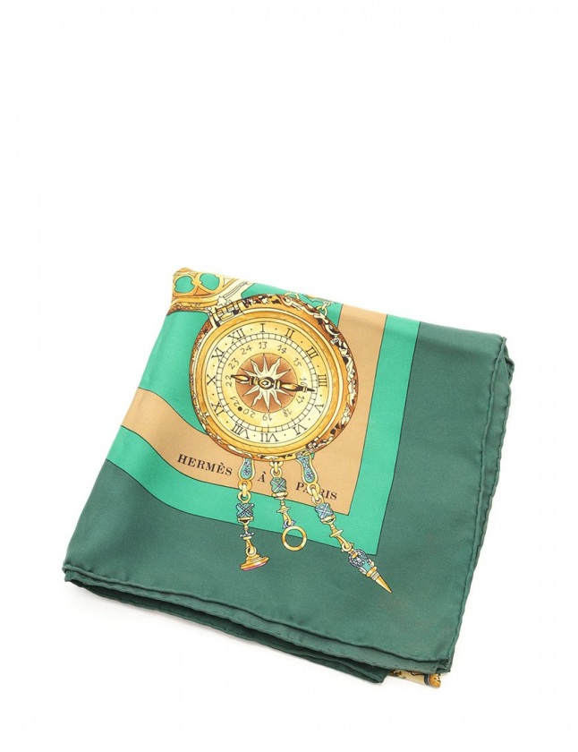 エルメス HERMES スカーフ スクエア カレ90 緑 マルチカラー