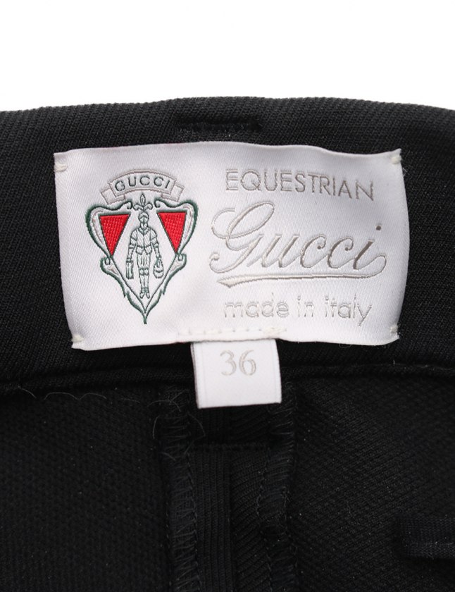 グッチ GUCCI スキニーパンツ ホースビットベルト 黒 36 ボトムス 無地 