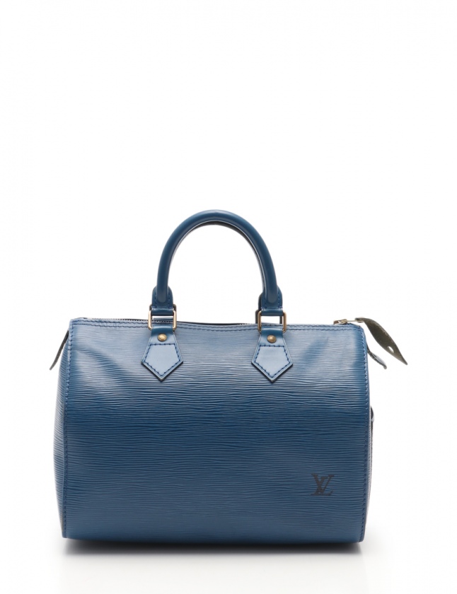鑑定済】ルイヴィトン エピ スピーディ40 ハンドバッグ トレドブルー