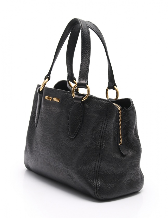 ミュウミュウ miumiu トートバッグ ショルダーバッグ 黒 レザー 2WAY 