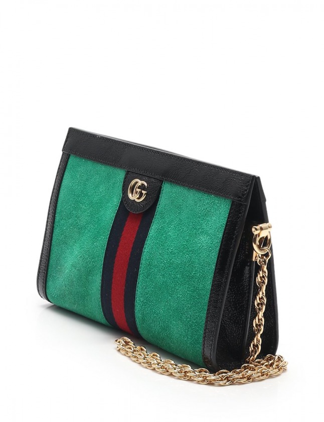 グッチ GUCCI チェーンショルダーバッグ オフィディア 緑 ネイビー 赤  