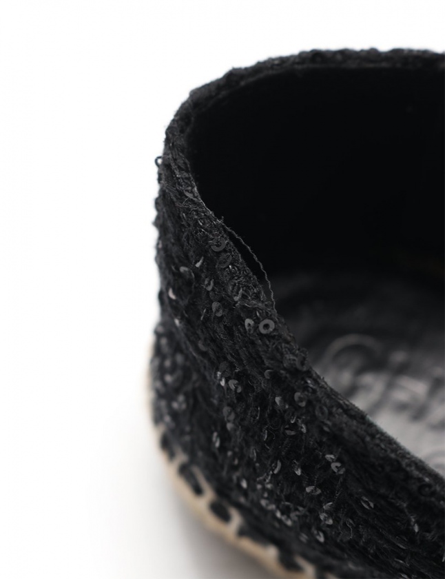 CHANEL ツイード　エスパドリーユ　黒39 上品ツイードが魅力】CHANEL ブラックエスパドリーユ CHANEL