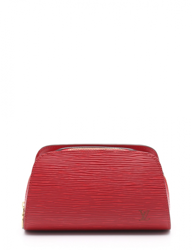 Louis Vuitton ドーフィーヌ 化粧 ポーチ レザー エピ 赤 レッド