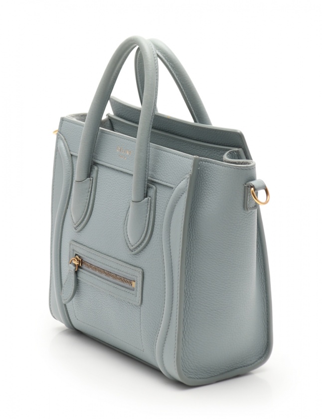 セリーヌ Celine ハンドバッグ ショルダーバッグ ラゲージ ナノショッパー 水色 レザー 2way レディース 114 201911070222 ベクトルパーク