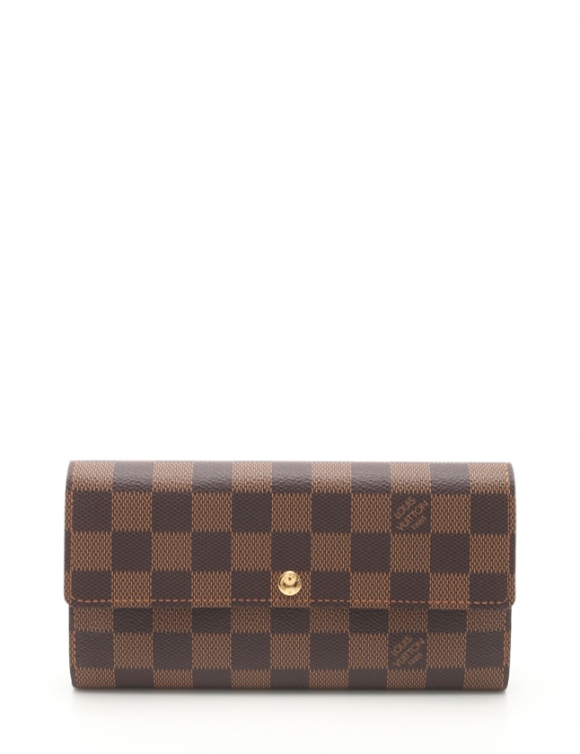 ルイヴィトン 二つ折り 長財布 ポルトフォイユ サラ ダミエ エベヌ  