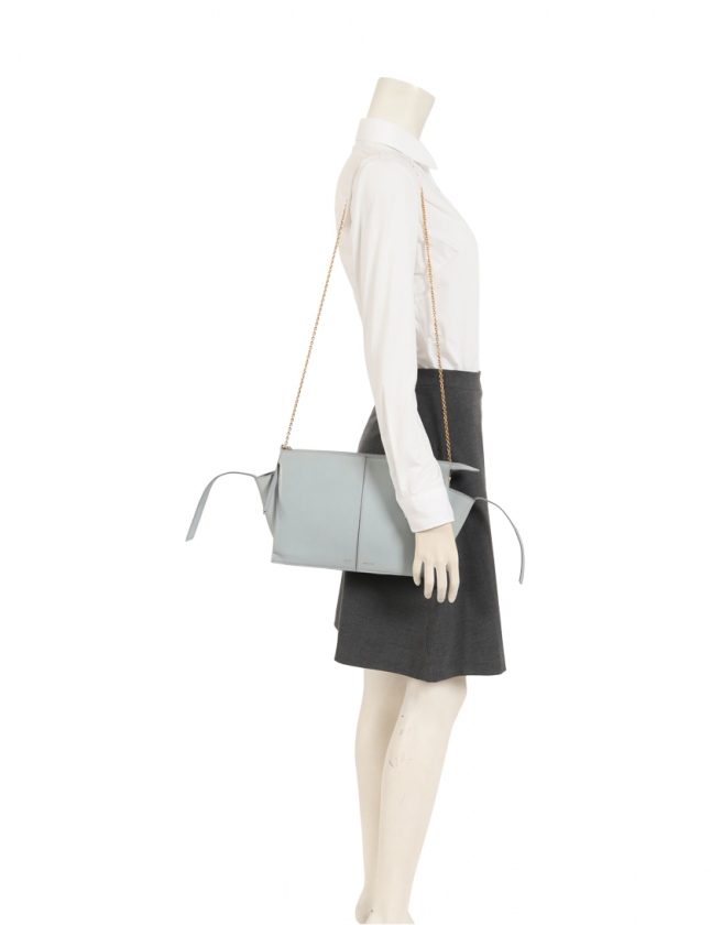 セリーヌ CELINE ショルダーバッグ クラッチバッグ トリフォルド 水色  