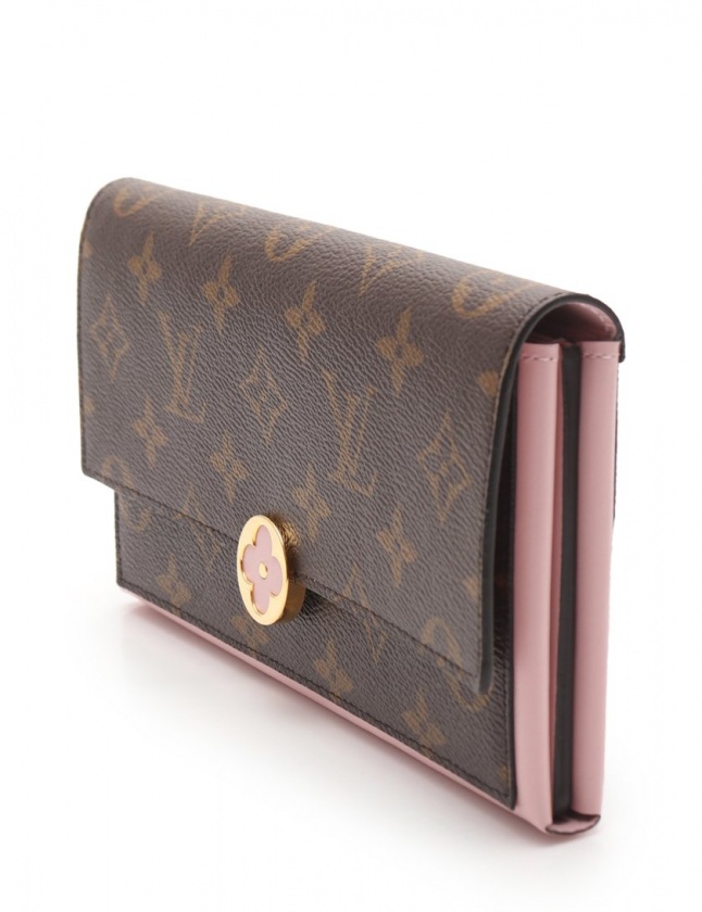 ルイヴィトン LOUIS VUITTON 二つ折り長財布 ポルトフォイユ フロール 