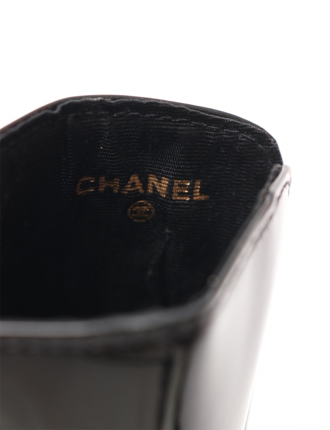 シャネル CHANEL メガネケース ココマーク 黒 小物 エナメル