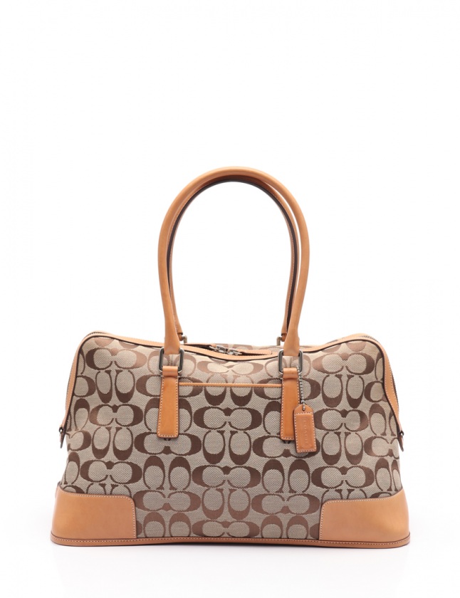 【COACH】コーチ　ハンドバッグ　ベージュ　ブラウン　シグネチャー　38580 coach コーチ ハンドバッグ シグネチャー キャンバス×レザー