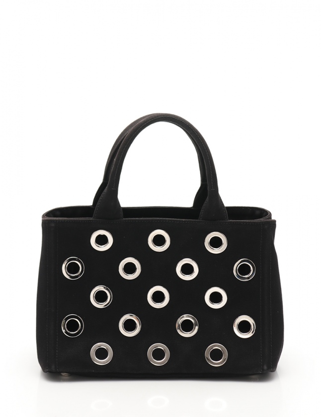 プラダ PRADA トートバッグ ショルダーバッグ カナパ 黒 キャンバス  