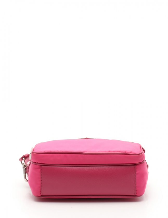 プラダ PRADA ショルダーバッグ ピンク 1BH010 ナイロン レザー