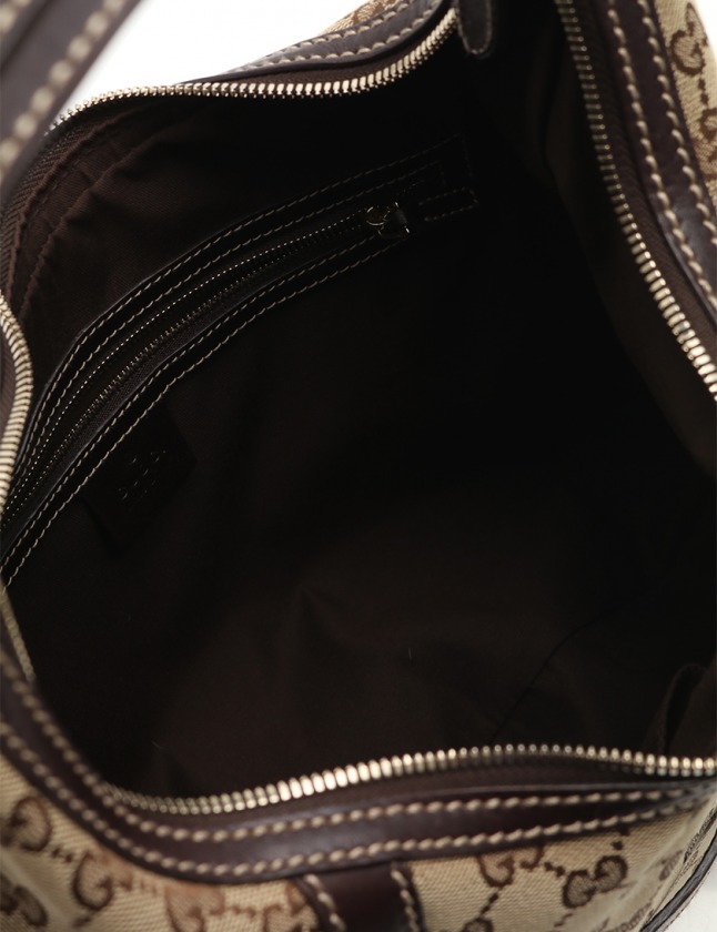 グッチ GUCCI ショルダーバッグ GGキャンバス 茶 181500