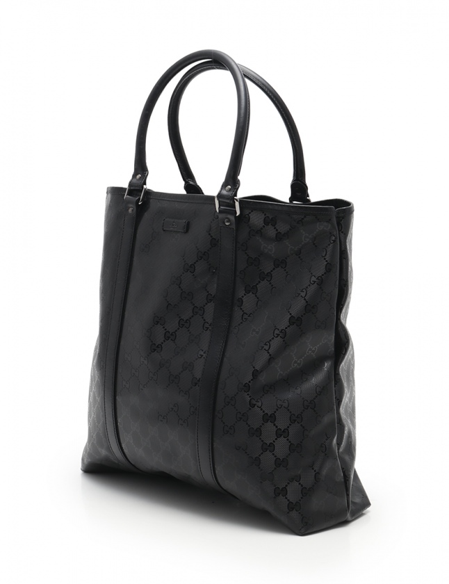 グッチ GUCCI トートバッグ GGインプリメ 黒 223668 PVC レザー メンズ 