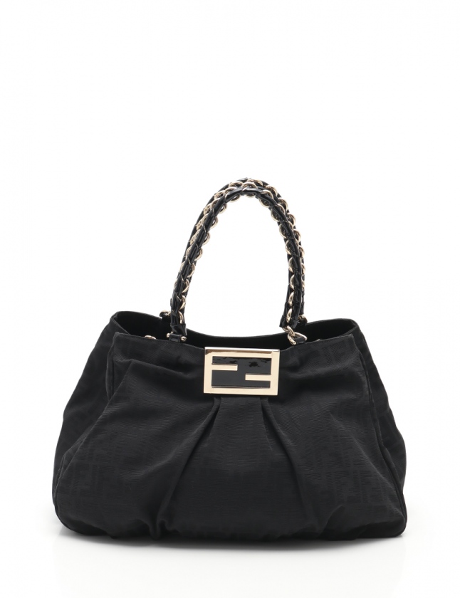 フェンディ FENDI チェーントートバッグ ミア ズッカ 黒 8BR616 