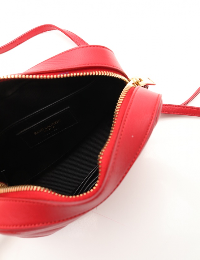 美品 イヴサンローラン YSL ハンドバッグ ナイロン YSL ロゴ レッド SAINT LAURENT 】レッド ハンドバッグ