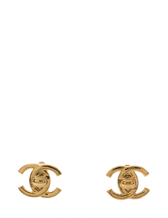 シャネル CHANEL イヤリング ココマーク ターンロック ゴールド 